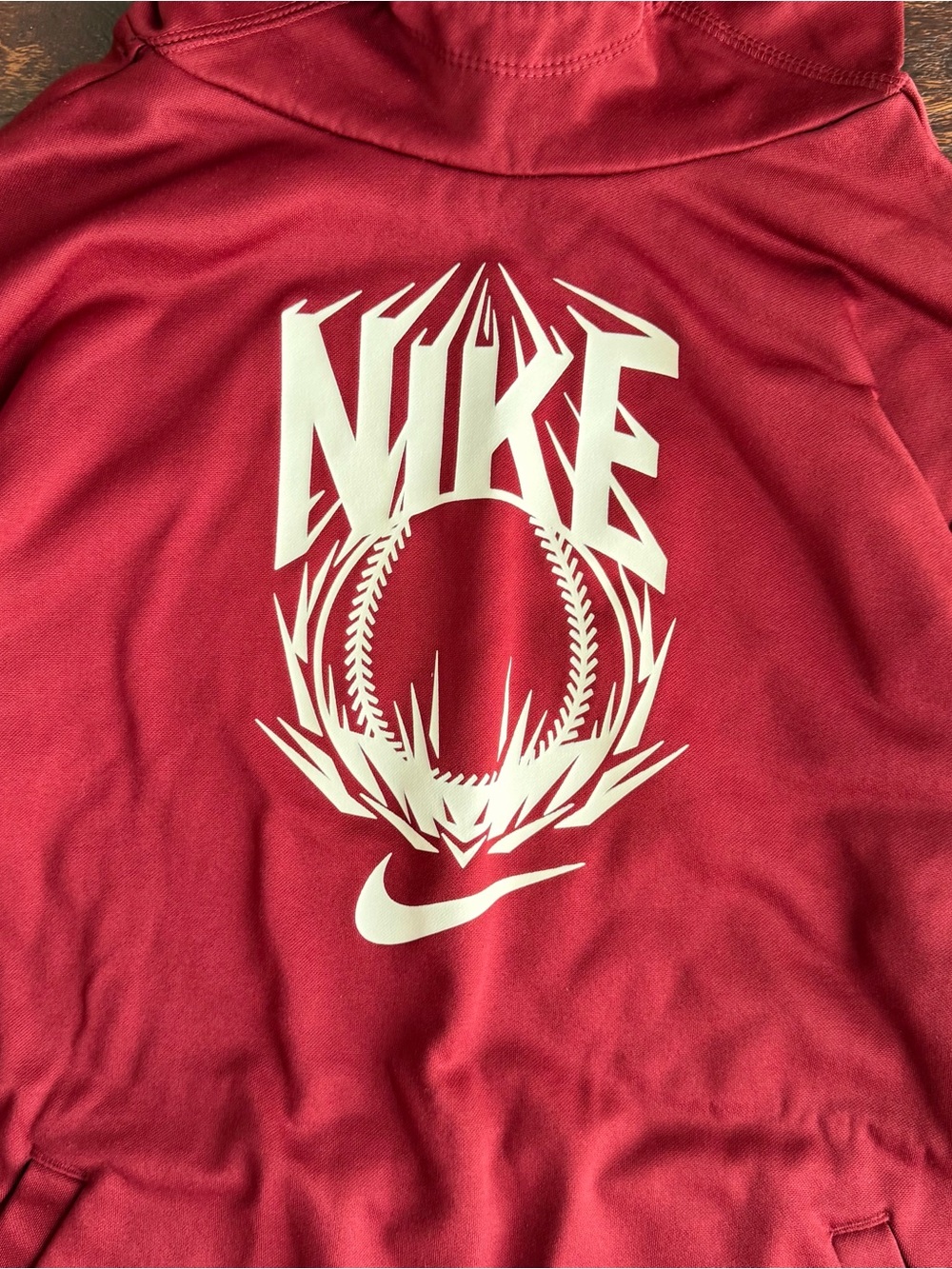 Nike Kids Maroon Graphic Hoodie - Picture 2 of 7